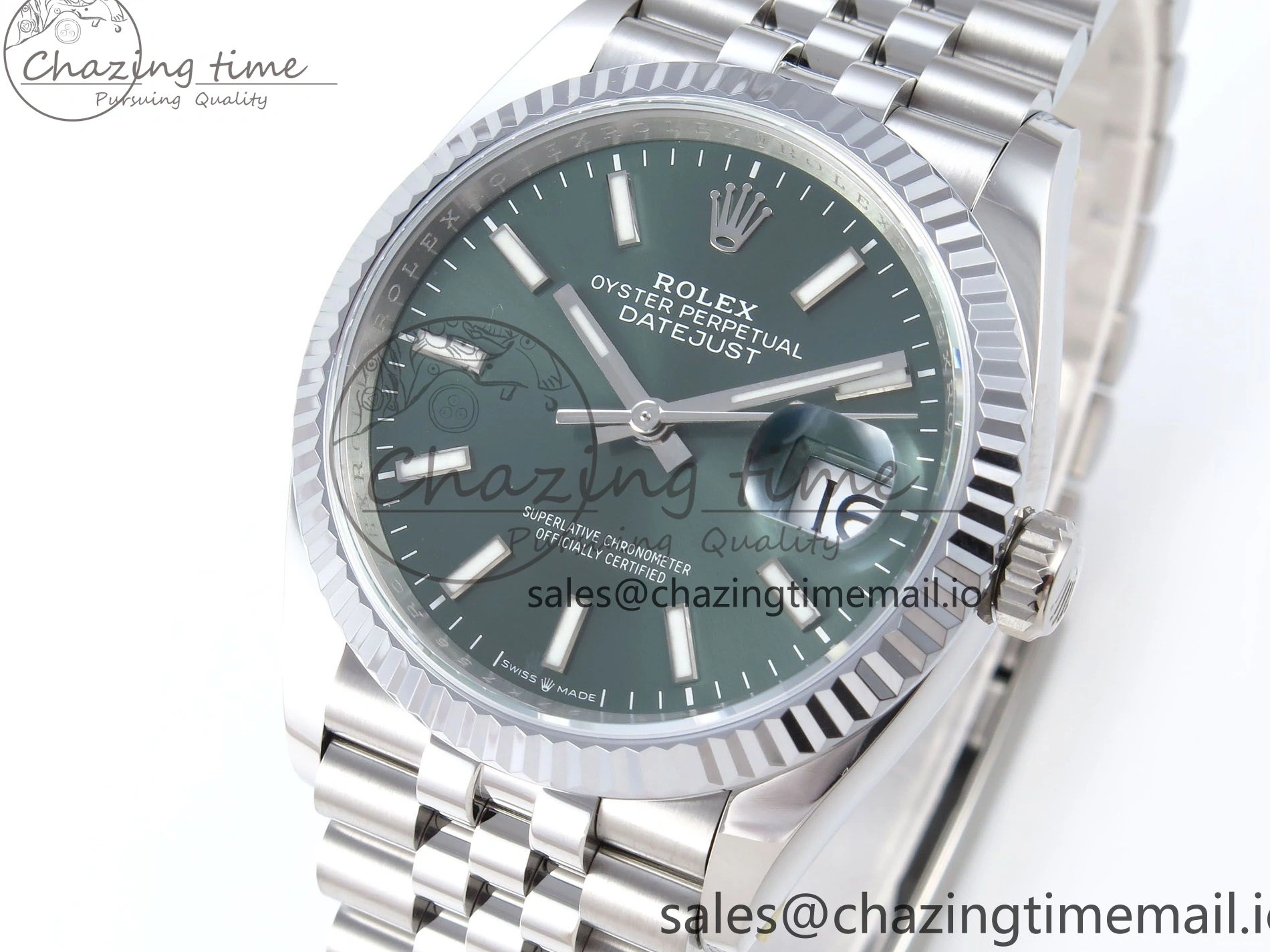 0118 DateJust 36 126234 QF+ 1:1 Best Edition 904L Steel Green Stick Dial on SS Jubilee Bracelet VR Soft 925